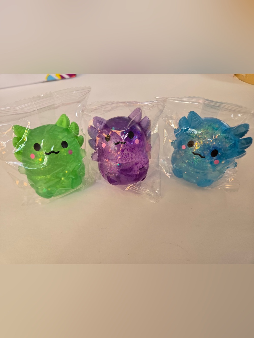 Glitter Axolotl Squishy Fidget Toys